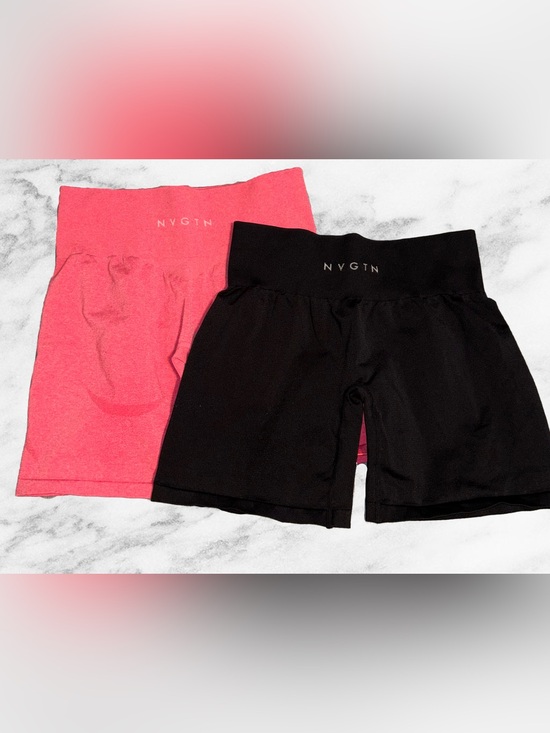 NVGTN Pants - NVGTN Women’s Bike Shorts Set in Black and Pink